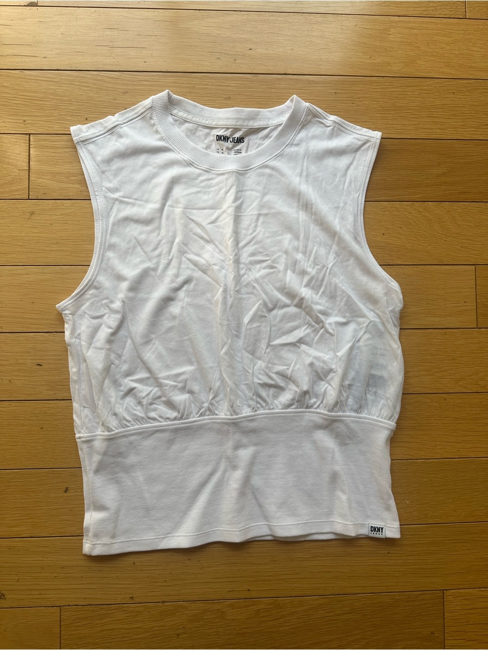 Brand New 🔥 DKNY White Sleeveless Waistband Tank Top